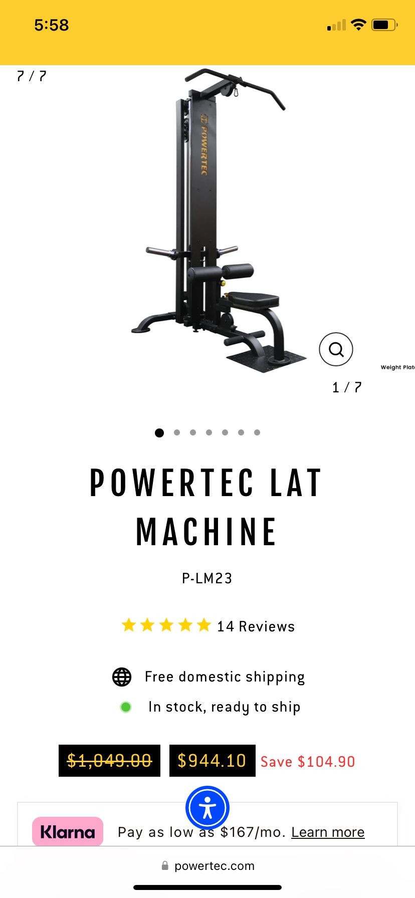 Powertec Lat Machine