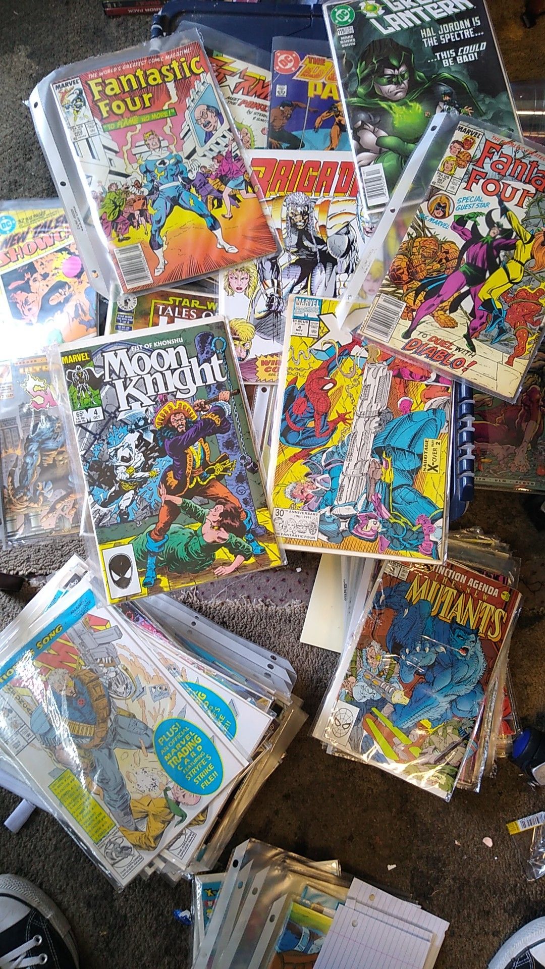 I have about 350 comic books. All in plastic sleeves. All in really good to great condition.