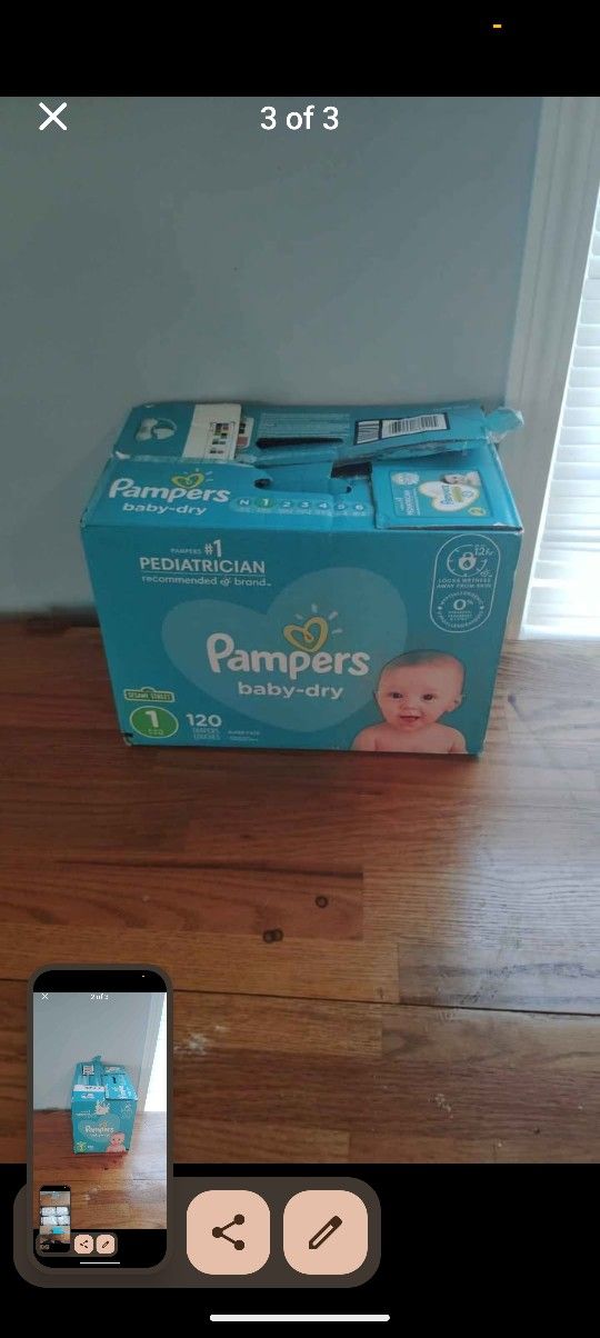(Opened) Pampers Size 1 120 CT