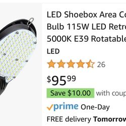 LED Shoebox Area Corn Lightbulb 115W New