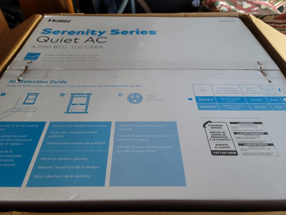 Nib Haier Serenity Series Quiet AC 6050 Btu
