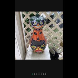 Halloween Amazing Hand-Painted Talavera Pumpkin Jack O' Lantern: Halloween Decor