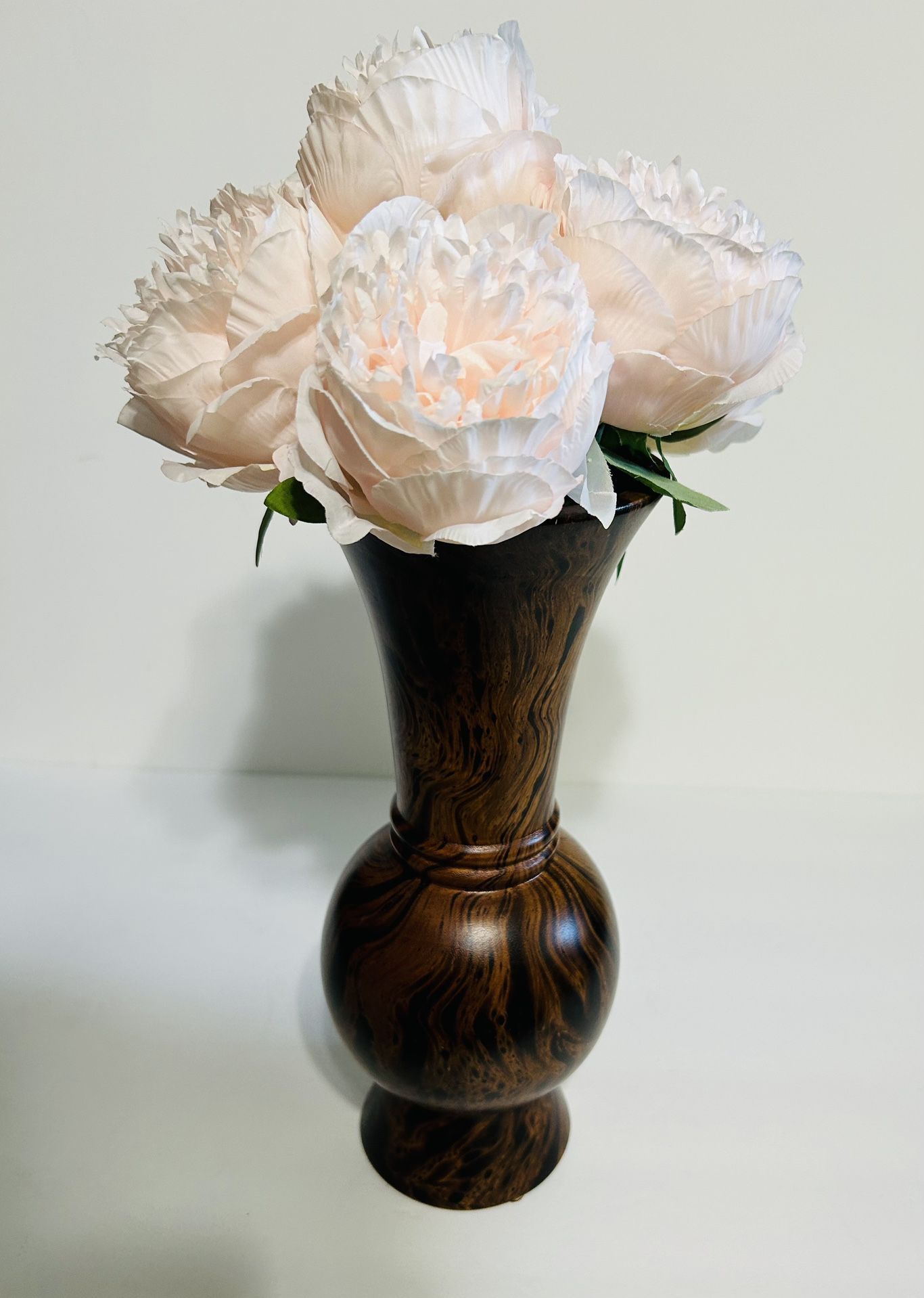 Tall Hand Turned Wood Flower Vase 