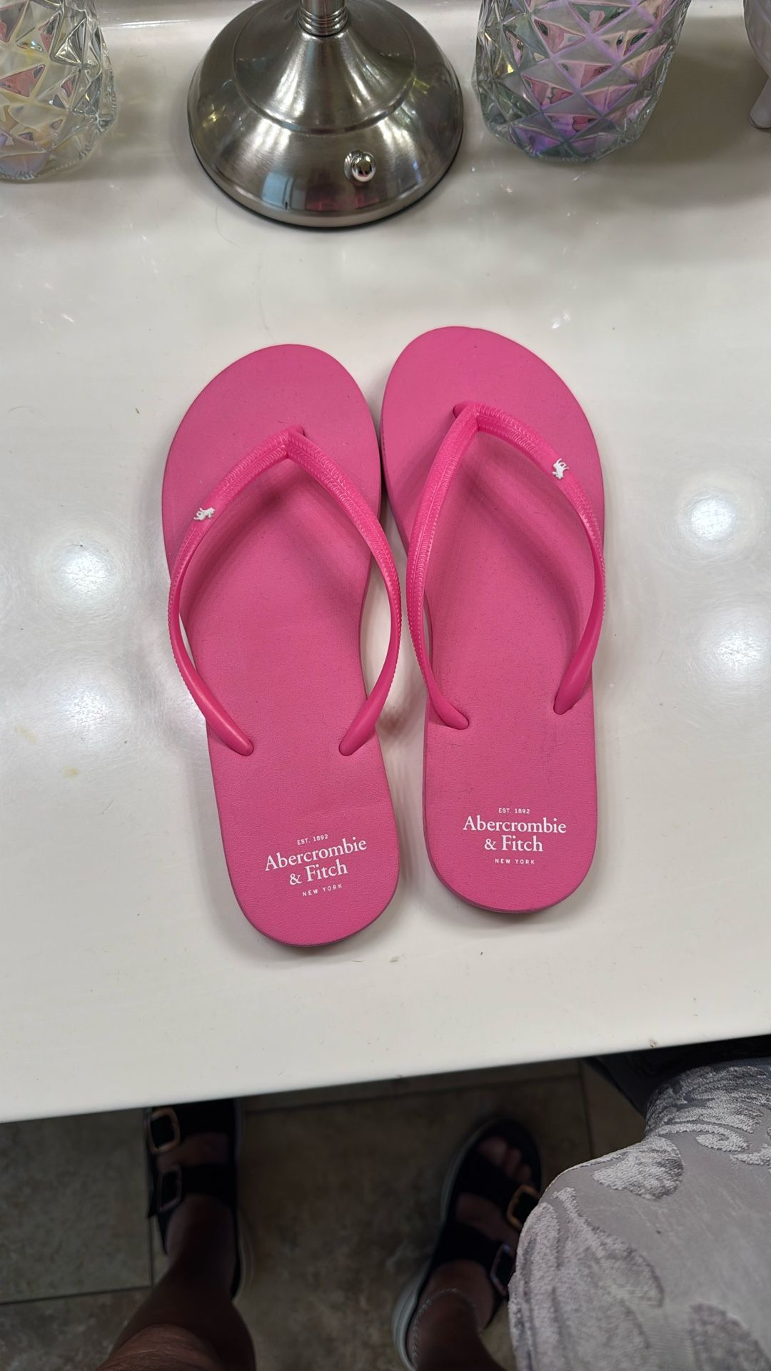 Ladies, Amber Crombie, And Fitch Flip-Flops