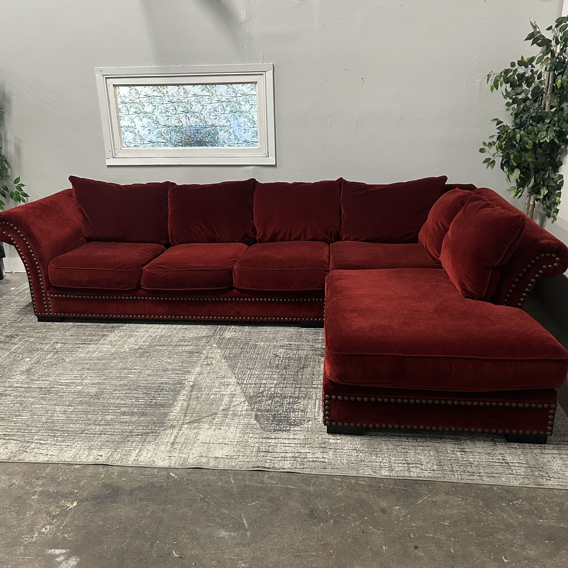 Red Cindy Crawford Sectional - Free Delivery