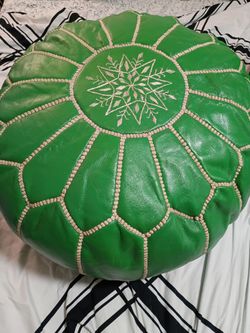 Moroccan Leather Pouf