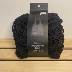 Macrame Black Tote Bag