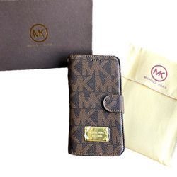 NWOT Brown Michael Kors Signature Phone Wallet for Galaxy Note 5