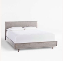 Crate & Barrel Tate Stone Queen Wood Bed Frame