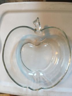 Vintage clear apple shape bowl