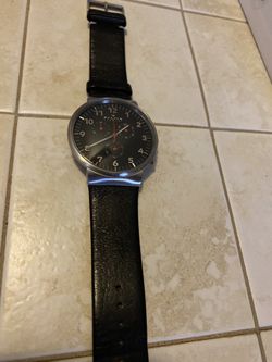 Skagen chronograph/Leather strap. $30
