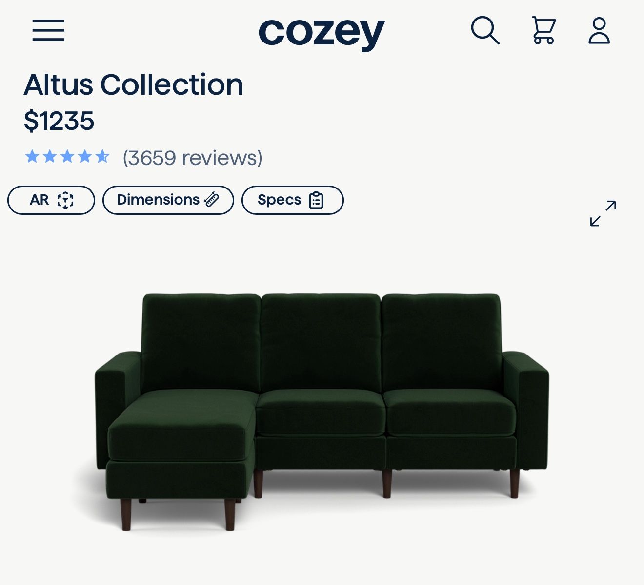 Cozey Sofa With Chaise - Amazing Couch