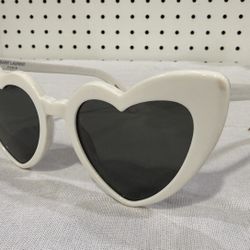 Saint Laurent Woman's Loulou White Heart Sunglasses R244