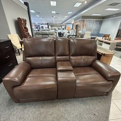 Brown Leather Couch 