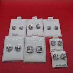 925 Sterling Silver Screw Back Earings 