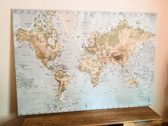 55x78 World Map CANVAS