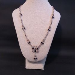 Rhinestone Butterfly Necklace 