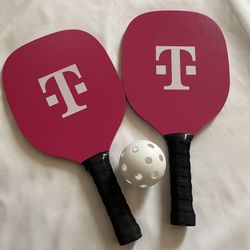 Tmobile Pickle Ball Set Pink Sport Pickleball Racket Wooden Come With One Ball