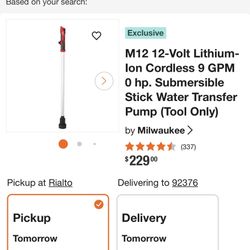 Milwaukee Water Pump 