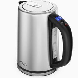 Electric Kettle, VAVA Real-Time LED Display Tea Kettle with Temperature Control, 1.7L Stainless Steel Fast Boiling Hot Water Kettle