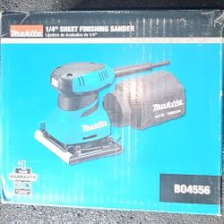 Makita
2 Amp Corded 1/4 Sheet Finishing Sander with 60G Paper, 100G Paper, 150G Paper, Dust Bag and Punch Plate