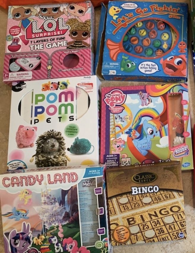 Assorted board games and puzzles