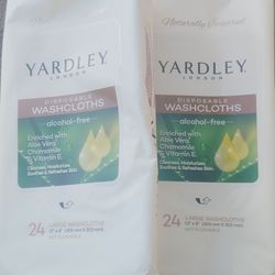2 For 15 Yardley London Disposable Washcloths Alcohol-free 