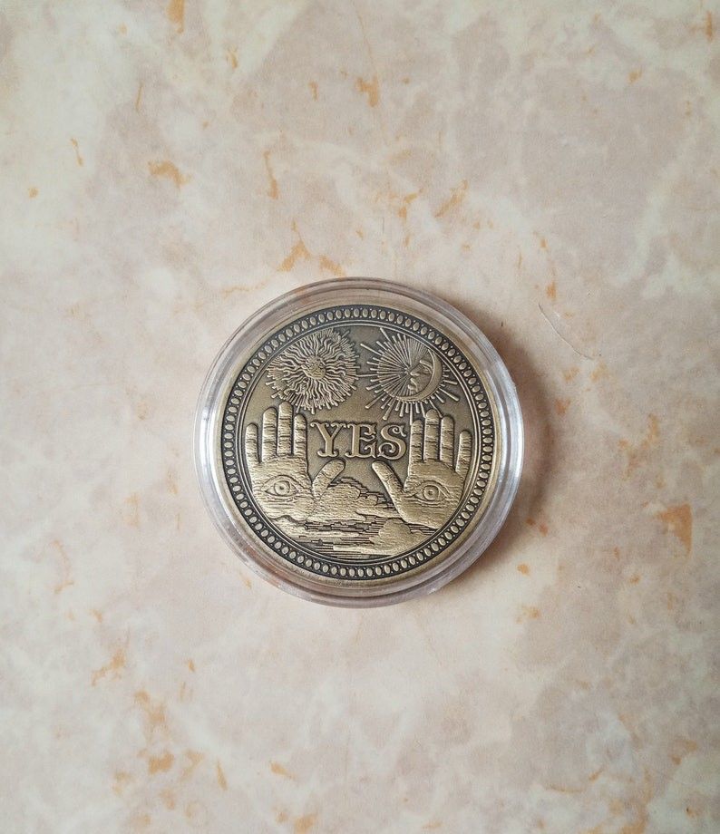 Yes No Double Sided Coin, Divination Oracle Token, Mystical Decision Coin, Occult, Metaphysics