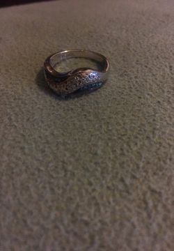 Sterling silver ring raw diamond