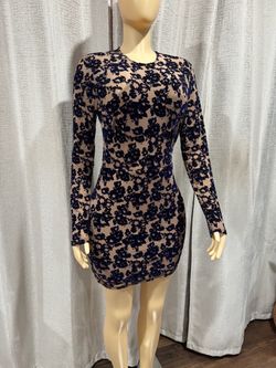 Floral Long Sleeve Bodycon Mini Dress