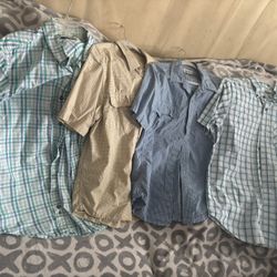 Magellan Bundle of Men's Casual Plaid Shirts - Blue, Green, Tan