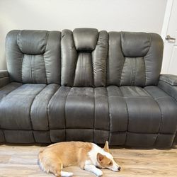 Viking Gray 83" Power Reclining Sofa