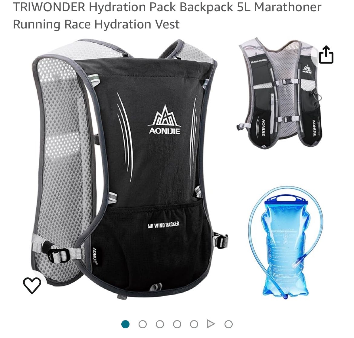 Hydration Pack Backpack 5L Marathoner Running Race Hydration Vest
