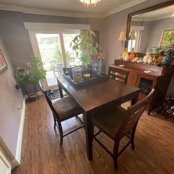 Pub-Style Dining Table + Chairs – Solid Wood, Great Condition
