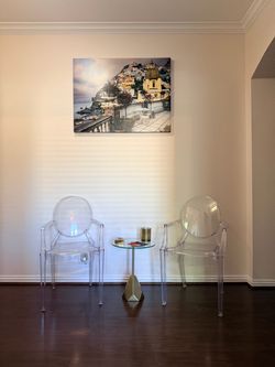 Clear Acrylic Ghost Arm Chairs Set of 2