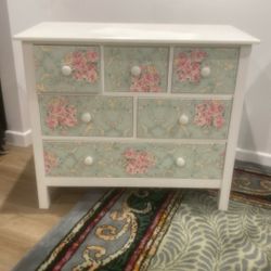 Green Pink Floral Dresser 