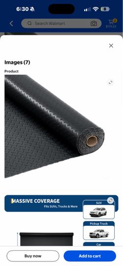 New in box 7.5x20 FT Garage Floor Mat, 2.8mm Thickened Non-Slip PVC Garage Mat Roll, Diamond Plate Floor Protector Mat, Under Car Parking Mat for SUVS