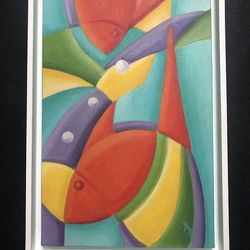Beautiful Abstract Fishes Wall Decor