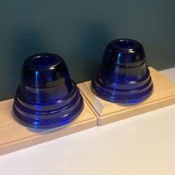 Cobalt Glass Candle Holders