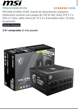 Power supply 750 W, 80+ Gold, ATX