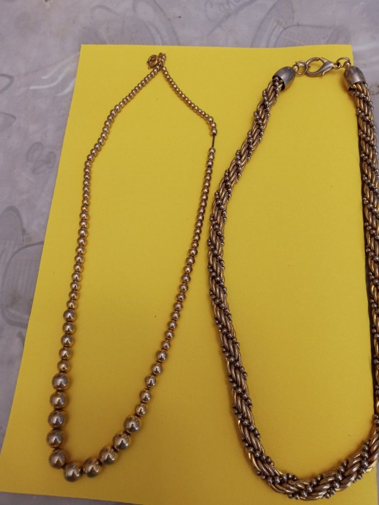 2 Pretty In  Gold Necklaces & Very Stylish