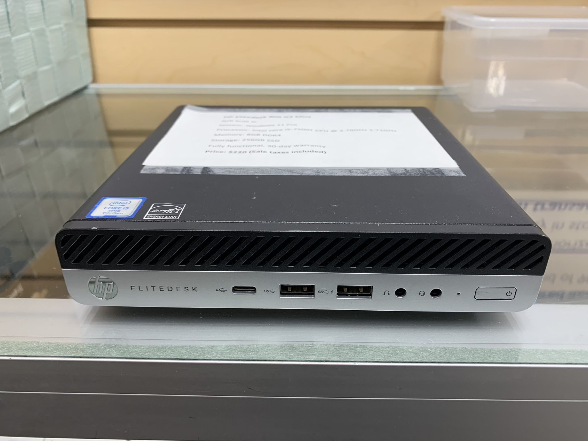 HP Elitedesk 800 G3 mini desktop computer core i5 7th gen 8GB RAM DDR4 256GB SSD