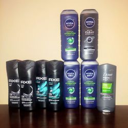 Men's Nivea,  Axe, or Dove Body wash- $4 Each 