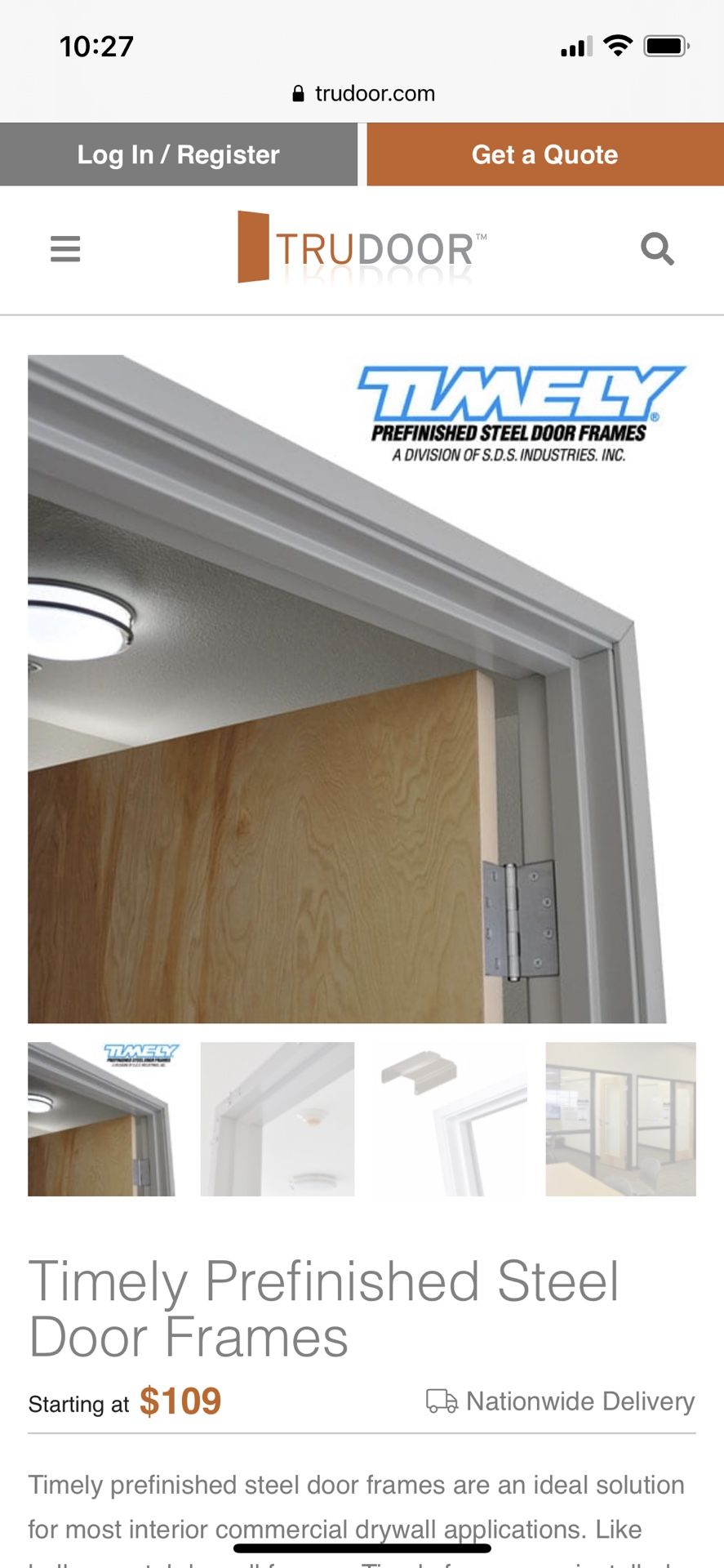 Timely Steel Door Frame 82” Retail 109+ for Sale in Ramona, CA