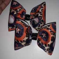 Houston Astros Piggy Tails Set Bows