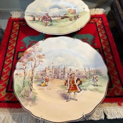 SET DE PLATOS DE PARED ANTIGUO DE PORCELANA  INGLESA ROYAL 