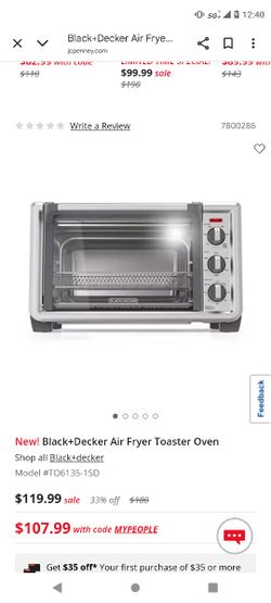 Black+Decker Air Fryer Toaster Oven, New