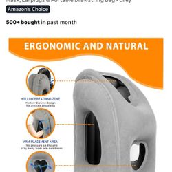 Inflatable Travel Pillow - Airplane Pillow for Neck Support on Long Flights, Buses, Cars, Office &
