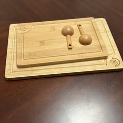 Bamboo Cutting Board Set (2 Pieces) – Durable, New