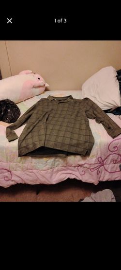 Olive Green Plaid Long Sleeve Shirt